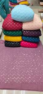 Wholesale Factory Supply Zigzag Design Embroidery Sequence Georgette Fabric with 44 Width From Indian Exporter - Product Image 2