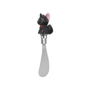 Halloween Black Cat Shaped Butter Knife Cheese Spatula Zinc Alloy Silver Color For Cake Decorating Supplies - Product Image 1