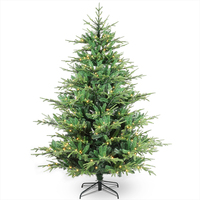 Sapin de Noël Artificiel Écologique de Haute Qualité 180 cm avec Ornements Suspendus et Nœuds Décoratifs pour Usage Intérieur, Vitrine et Photos