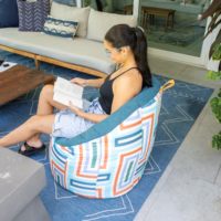 Tissu résistant aux intempéries et protégé contre les UV Milano Patio Outdoor Pool Waterproof Bean Bag Pouf Chair Beanbag Supplier Outdoor