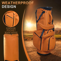 Sac de golf ASL Orange à 14 compartiments, imperméable en cuir PU léger avec logo personnalisé, sac de golf pour hommes et femmes
