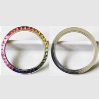 Pièces de montre personnalisées pour hommes, en acier inoxydable, avec pierres précieuses arc-en-ciel, zircon et diamant, lunette de montre de 40 mm pour montre-bracelet Daytona Bust