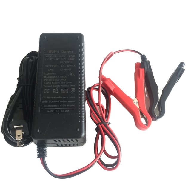 Hagors 4S 12V Lifepo4 Battery Charger 14.6V 5A Ebike Scooter Charger with alligator Clip