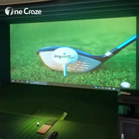 Simulateur de golf interactif AR à projection d'écran pour usage familial en intérieur, directement de l'usine, pour parcs d'attractions sportifs