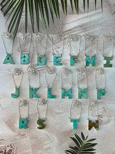 Collier en argent sterling fait main avec turquoise Kingman et lettres multiples, style unique - Product Image 3