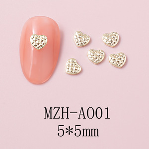 美甲沙龙美丽精致闪亮情人节多金银空心心形美甲配件 - Product Image 6