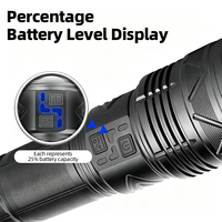 Lampe de sécurité extérieure tactique étanche IP65, ampoule LED en alliage d'aluminium, recharge USB, faisceau de 1000M+, haute luminosité, urgence
