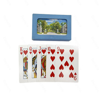 Cartes de poker imprimées personnalisées papier de cartes à jouer 280gsm à noyau bleu avec lentille
