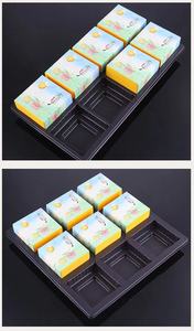 Bán Buôn Tùy Chỉnh Hộp Quà Tặng Sang Trọng <span class=keywords><strong>PVC</strong></span> Nhựa Vuông 4 Lưới Vỉ Khay Trăng Bánh Bao Bì Hộp - Product Image 5