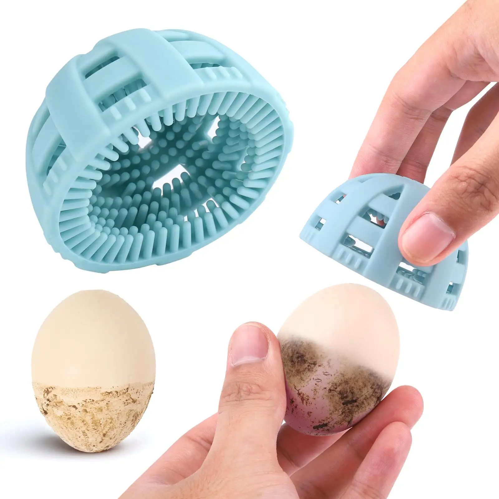 Nova Chegada Egg brush cleaner Egg Cleaning Brush Silicone, Egg Scrubber para Ovos Frescos, Ferramentas de Limpeza Reutilizáveis para Lavadora de Ovos