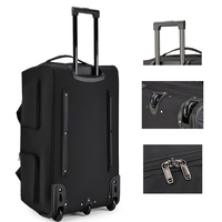 Grand sac de voyage à roulettes avec 3 roues, extensible et pliable, léger, pour hommes et femmes