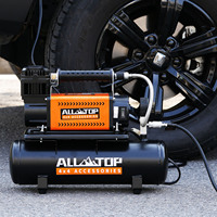 ALL-TOP Compresseur d'Air Portable 12V Robuste pour SUV 4x4, Véhicules et Pneus de Camions Max 150PSI, avec Kit Réservoir de 6L pour Tout-Terrain