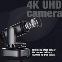 Système de microphone de conférence avec caméra vidéo PTZ 4K à zoom optique 12X et suivi IA, haut-parleur intégré, kits de microphones pour groupes et conférences