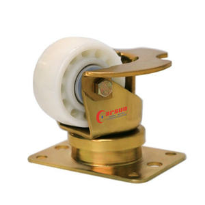 Stahl Air Cargo <span class=keywords><strong>Caster</strong></span> Wheel 58mm Nylon Doppel kugellager platte Rollen mit Zehen schutz drehbar OEM anpassbar - Product Image 2