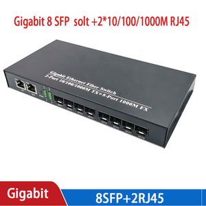 Switch SFP con 8 Puertos SFP y 2 Puertos Ethernet RJ45, Transceptor Óptico, Agregación Gigabit, Fibra Óptica, <span class=keywords><strong>Red</strong></span> <span class=keywords><strong>de</strong></span> Alta Velocidad Estable - Product Image 4