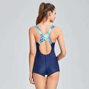 ملابس سباحة للياقة البدنية بأكمام قصيرة-ملابس سباحة نسائية مخصصة قطعة واحدة - Product Image 4