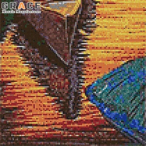 Quai de pêcheur bateaux amarrés personnalisé <span class=keywords><strong>venise</strong></span> au crépuscule verre mosaïque murale exotique mur cristal bricolage Puzzle Art peintures carreaux - Product Image 3