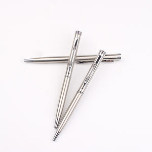 Bolígrafo Metálico Giratorio Plateado de Bolsillo, Mini, Estilo 2024 - Product Image 1