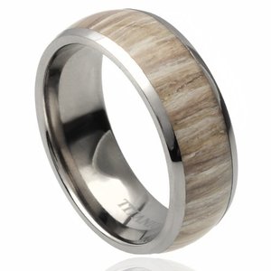 POYA-Anillo de boda de titanio, joyería de 8mm de alto pulido con cúpula con <span class=keywords><strong>Ashen</strong></span> cebra, palisandro, incrustación - Product Image 1