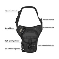 Sac de jambe tactique unisexe pour moto, multifonctionnel, imperméable, respirant, en PU, pour sport de plein air, sac banane/bandoulière 45
