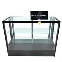 Vitrine de présentation de tabac de luxe moderne en aluminium verrouillable avec porte en verre trempé et éclairage LED, robuste, pour la vente au détail
