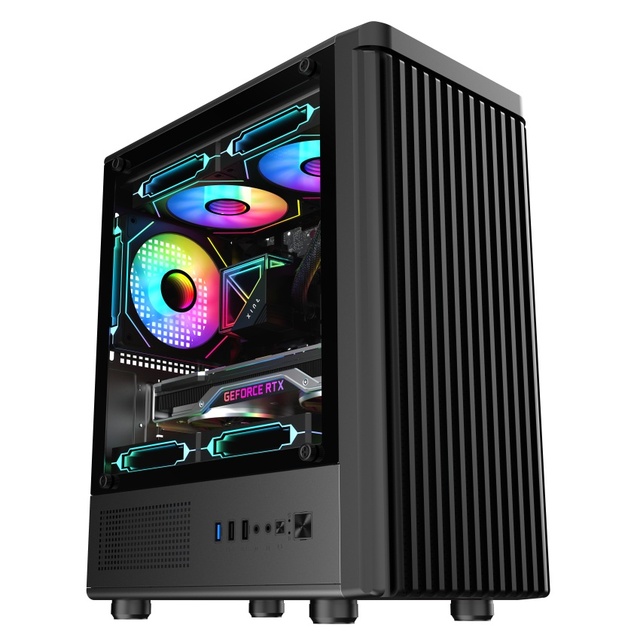 New Arrival Mid Tower Computer Gaming PC Case Casing Micro ATX Computer Cases & Towers Tempered Glass Air Flow for ITX MATX