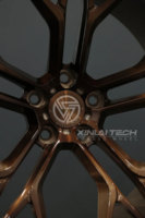 Rines XINLAI Personalizados de Bronce Cepillado, Diseño Angular de Radios Divididos, Monobloque Forjado, de 17-22 Pulgadas, 5x112 5x120 para Autos de Alto Rendimiento