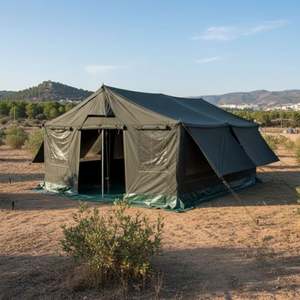 Carpa de Lona Impermeable de Grado Militar, Color Verde Oliva, 4.8x6M, con Postes Metálicos, de Fábrica - Product Image 5