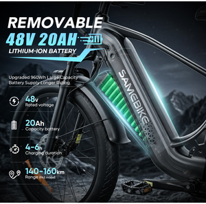 Stock USA - Vélo électrique de montagne SAMEBIKE CREST 4.0 à pneus larges, acier haute teneur en carbone, 8 vitesses, livraison directe disponible - Product Image 5