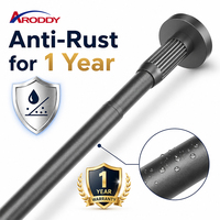 Tringle de séchage ARODDY Factory 25 mm sans perçage, réglable de 62,99 à 98,43 pouces, robuste pour salle de bain et douche