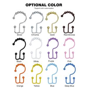 EWANG Lot de 12 crochets doubles en métal pour rideau de douche - Product Image 5