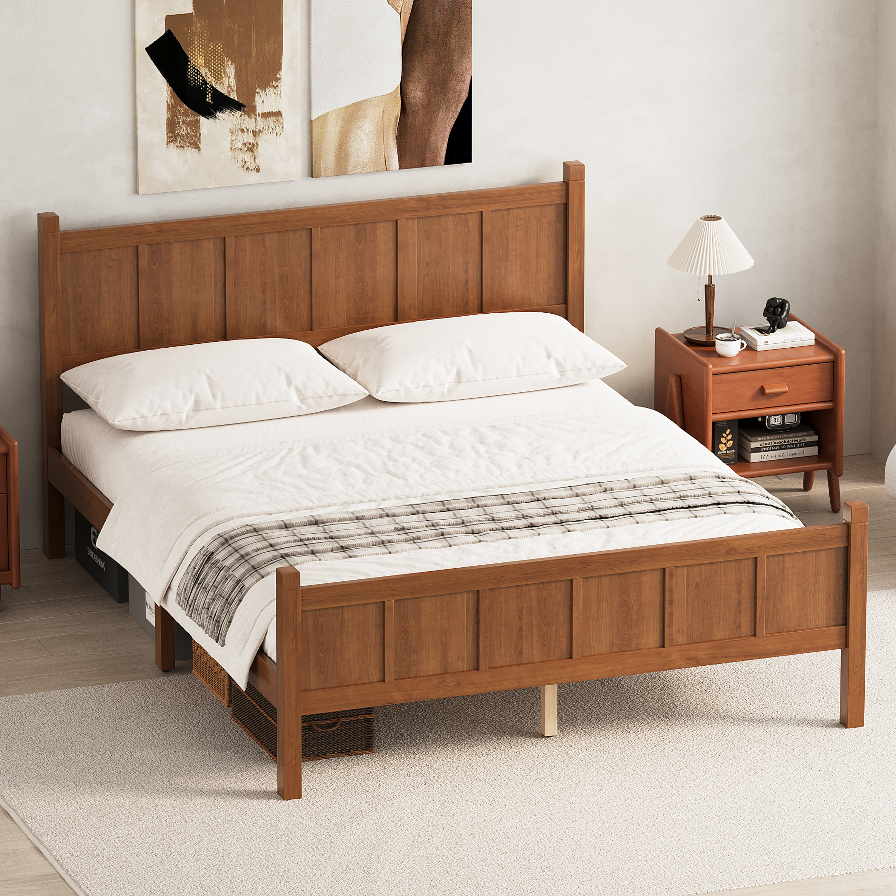 Nogal Claro + Madera + Queen