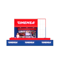 Stand d'exposition portable 20x20 pieds avec compteur de pas rétroéclairé et logo lumineux pour salle de stockage LED