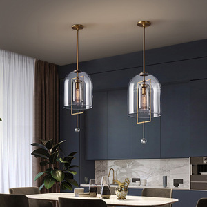 โคมไฟเพดานสไตล์นอร์ดิกมินิมอล หัวเดียว ทรงโดมแก้ว ไฟ LED สำหรับห้องนอน โรงแรม - Product Image 3