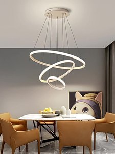 Nordique Moderne Métal Cercle 3 Anneaux Lustres Suspendus Nouveau Design En Aluminium E27 Anneau Led Pendentif Lumière - Product Image 3