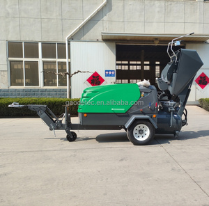 Pompe à béton semi-sèche 5m³/h 35kW avec moteur diesel, mélangeur, alimentateur hydraulique et grattoir - Product Image 1