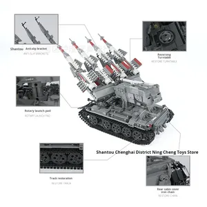 星堡军事系列世界模型XB06004 SA-3导弹T5坦克教育组装积木塑料模型玩具 - Product Image 6