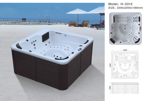 Luxe 4-6 personne Acrylique Shell Hot Tub <span class=keywords><strong>Spa</strong></span> Extérieur Avec Jacuzzier Et Bain De Massage De Fête - Product Image 3