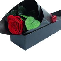 Boîte Cadeau Rose Éternelle Préservée – Bouquet à Tige Unique Personnalisable – Livraison Rapide pour Fêtes, Anniversaires et Célébrations
