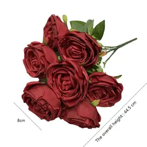 Fully Stocked Centerpiece Flower Artificial Flowers Flower Heads 7 Head Bunch Preserved Wedding Roses
