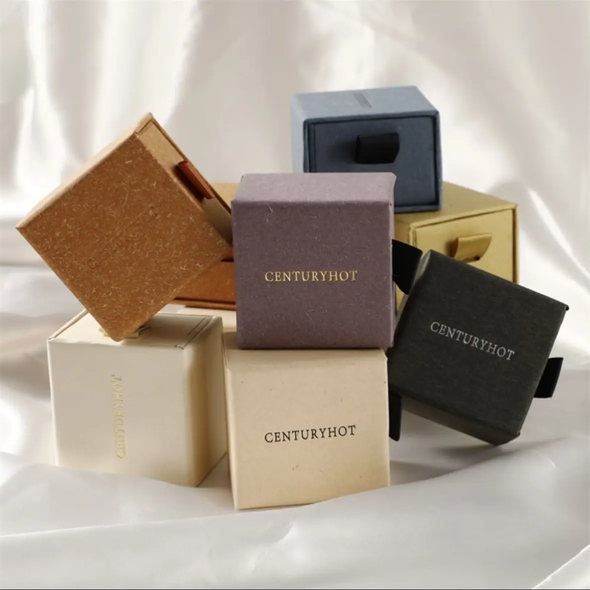 Custom Logo Cardboard Jewelry Gift Bag Drawing Box Package Slide Drawer Paper Box with Foam/Sponge for Jewelry Packaging