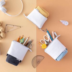 Retractable PU & Corduroy Pencil <b>Case</b>,2-in-1 Pen Pouch & Desk Organizer for School & Office,Pen Holder for Travel & Daily Carry - Product Image 4