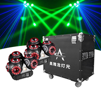 Luz Móvil de 3 Cabezas RGBW de 150W con Haz LED, Láser RGB y Estroboscópico Blanco, DMX512, Activación por Sonido, para Escenarios, KTV, Bares y Bodas