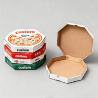Boîte à pizza blanche avec logo personnalisé 10 12 pouces Boîtes en papier ondulé de qualité alimentaire Biodégradable Recyclable Vente en gros Imprimé