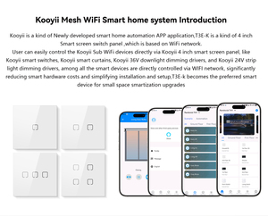 Nuevo Interruptor de Luz de Pared Táctil Kooyii WiFi Inteligente para Automatización del Hogar, 16A, Cristal, Neutro, UE/Reino Unido, 1-4 Botones, Compatible con <span class=keywords><strong>Alexa</strong></span> y <span class=keywords><strong>Google</strong></span> (2026) - Product Image 3