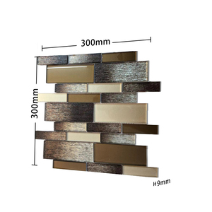 Mosaicos de cristal hechos a mano marrones rectangulares grandes de estilo <span class=keywords><strong>vintage</strong></span> de fabricación de Foshan para diseño de pared de baño - Product Image 4