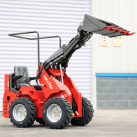 Minicargadora de Ruedas de 500 kg, 1 Tonelada, Euro 5, Estándar CE EPA, Cargadora Compacta con Dirección Deslizante para Jardín, Granja y Construcción, Venta de Proveedor Chino