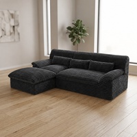 Formstabiles L-förmiges Sofa mit tiefer Rückenlehne, hochdichter Schaumstoff, modulares Ecksofa im Karton