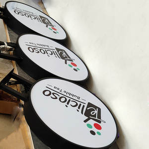 ป้ายไฟ LED กล่องอะคริลิกรูปทรงกลมแบบกำหนดเอง ป้ายภายนอก ป้ายไฟ LED สองด้าน - Product Image 6