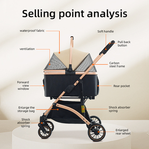 <span class=keywords><strong>Poussette</strong></span> pliable de luxe à 4 roues double <span class=keywords><strong>pas</strong></span> <span class=keywords><strong>cher</strong></span> <span class=keywords><strong>pour</strong></span> <span class=keywords><strong>petit</strong></span> chat et <span class=keywords><strong>chien</strong></span> en vente en gros - Product Image 4